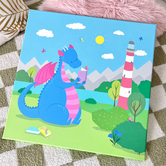 A Dragon's Tale - 20x20" Original Acrylic Painting