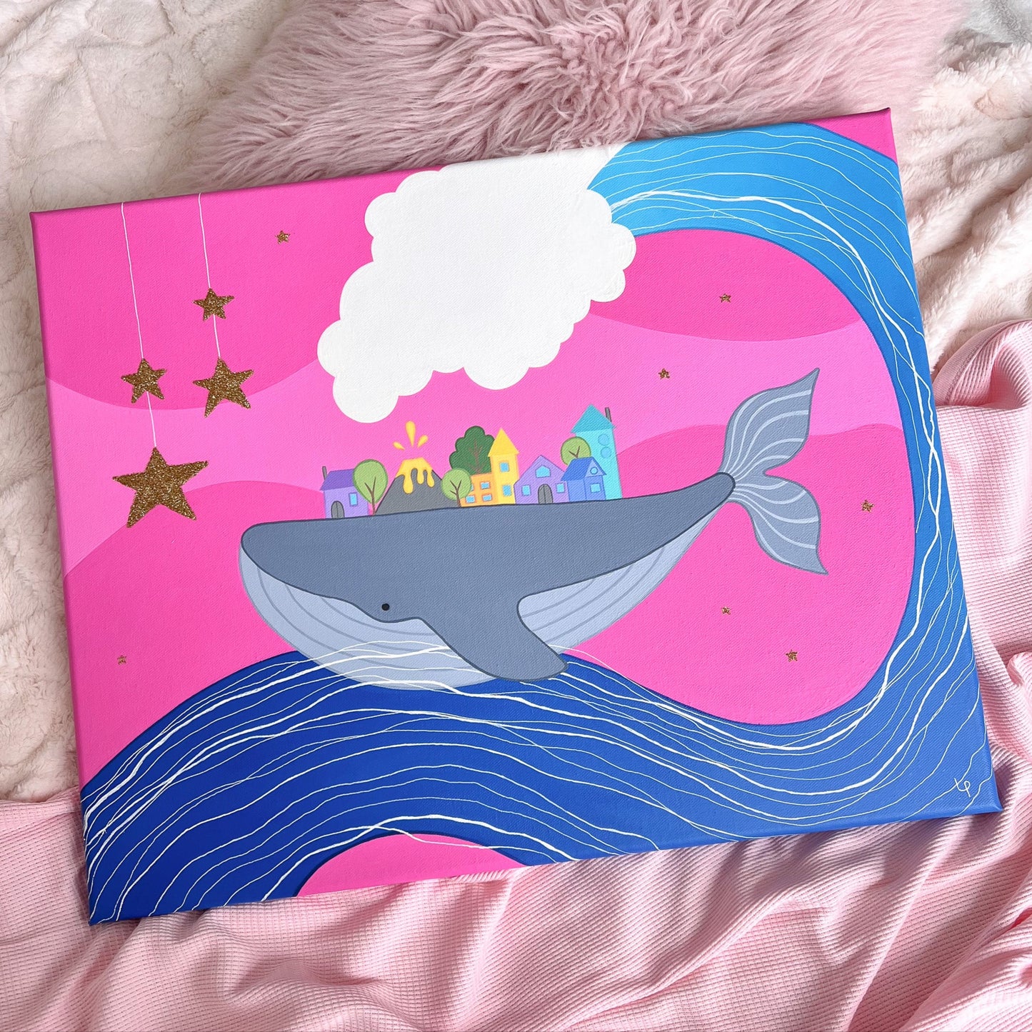 Whale of Dreams - 20x16" Original Acrylic Painting