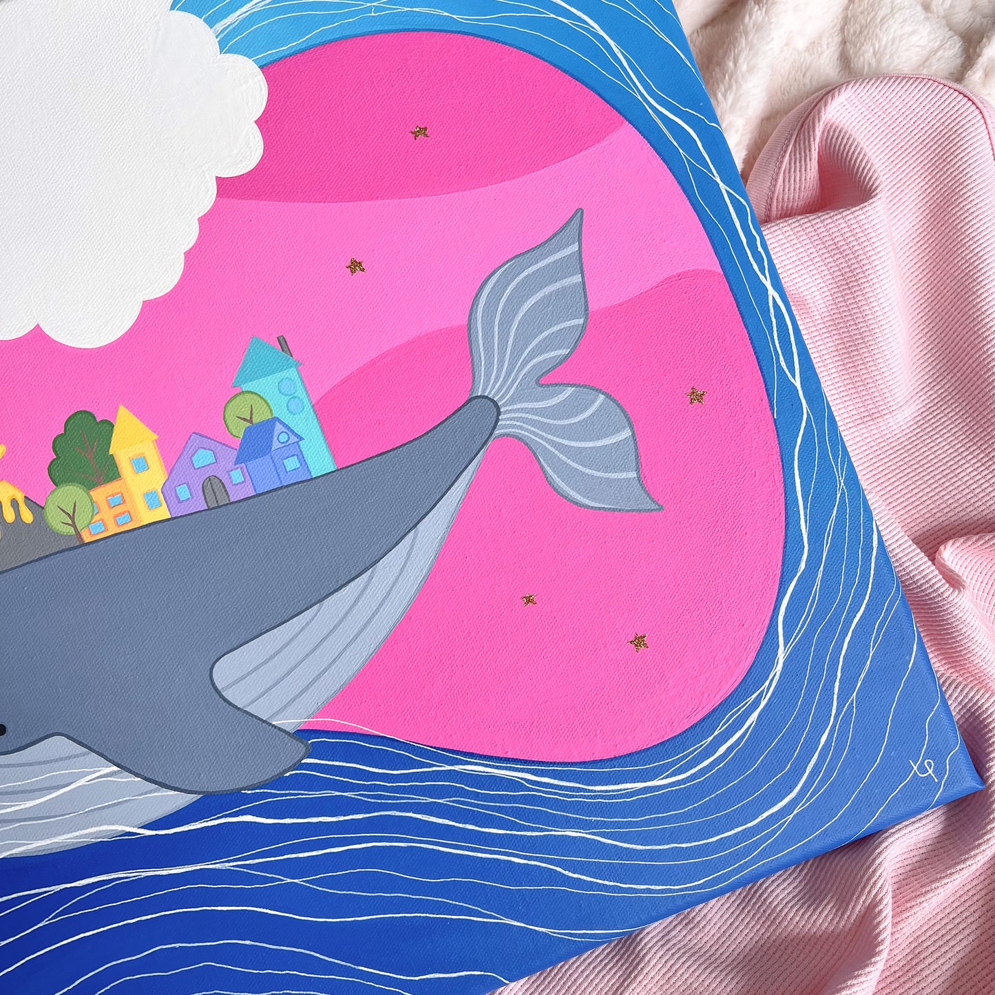 Whale of Dreams - 20x16" Original Acrylic Painting