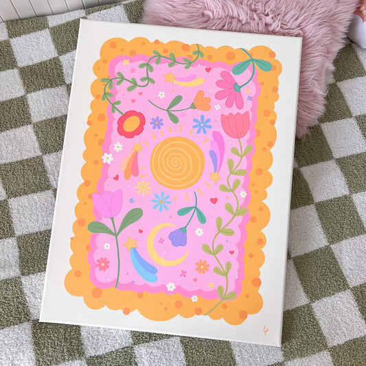 Sunlit Garden Dreams - 18x24" Original Acrylic Painting